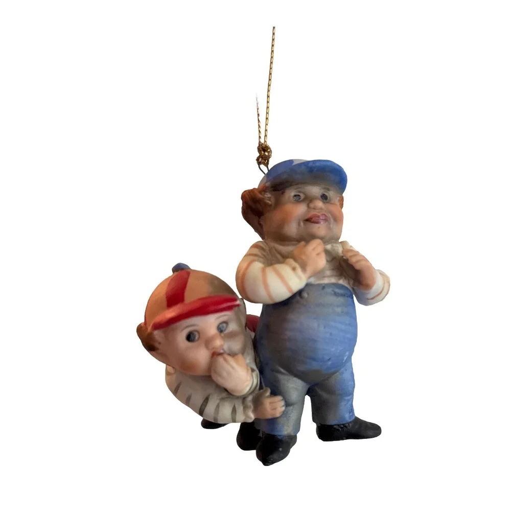 1986 Shafford Tempest Co.‎ Mother Goose Tweedledum Tweedledee Porcelain Ornament